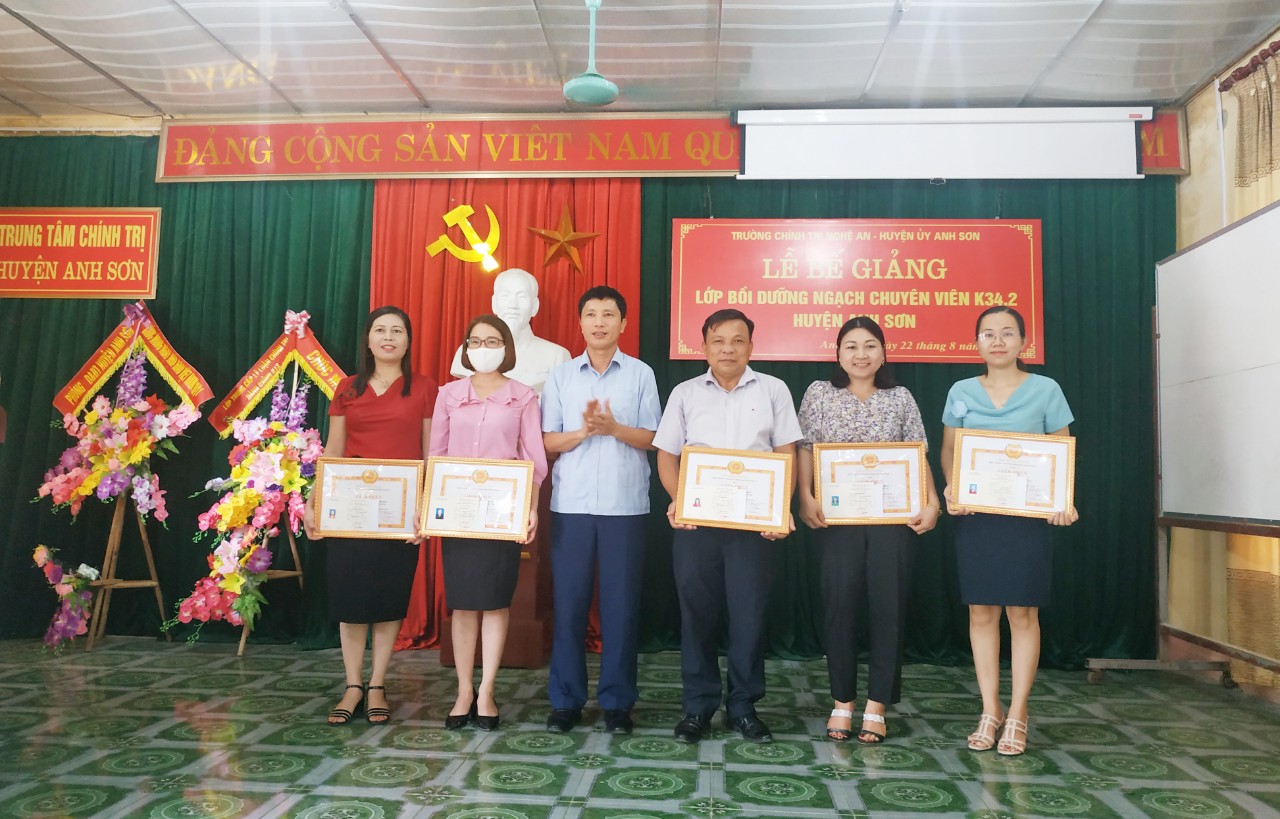 Lễ Bế giảng lớp Bồi dưỡng ngạch chuyên viên K34.2 năm 2020 mở tại huyện Anh Sơn