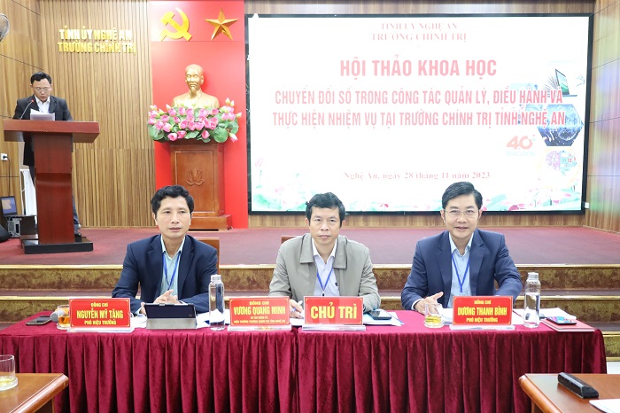 Hội thảo khoa học “Chuyển đổi số trong công tác quản lý, điều hành và thực hiện nhiệm vụ tại Trường Chính trị tỉnh Nghệ An”