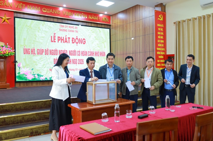 Trường Chính trị tỉnh Nghệ An tổ chức Lễ phát động ủng hộ “Tết vì người nghèo – Bính Ngọ 2026”